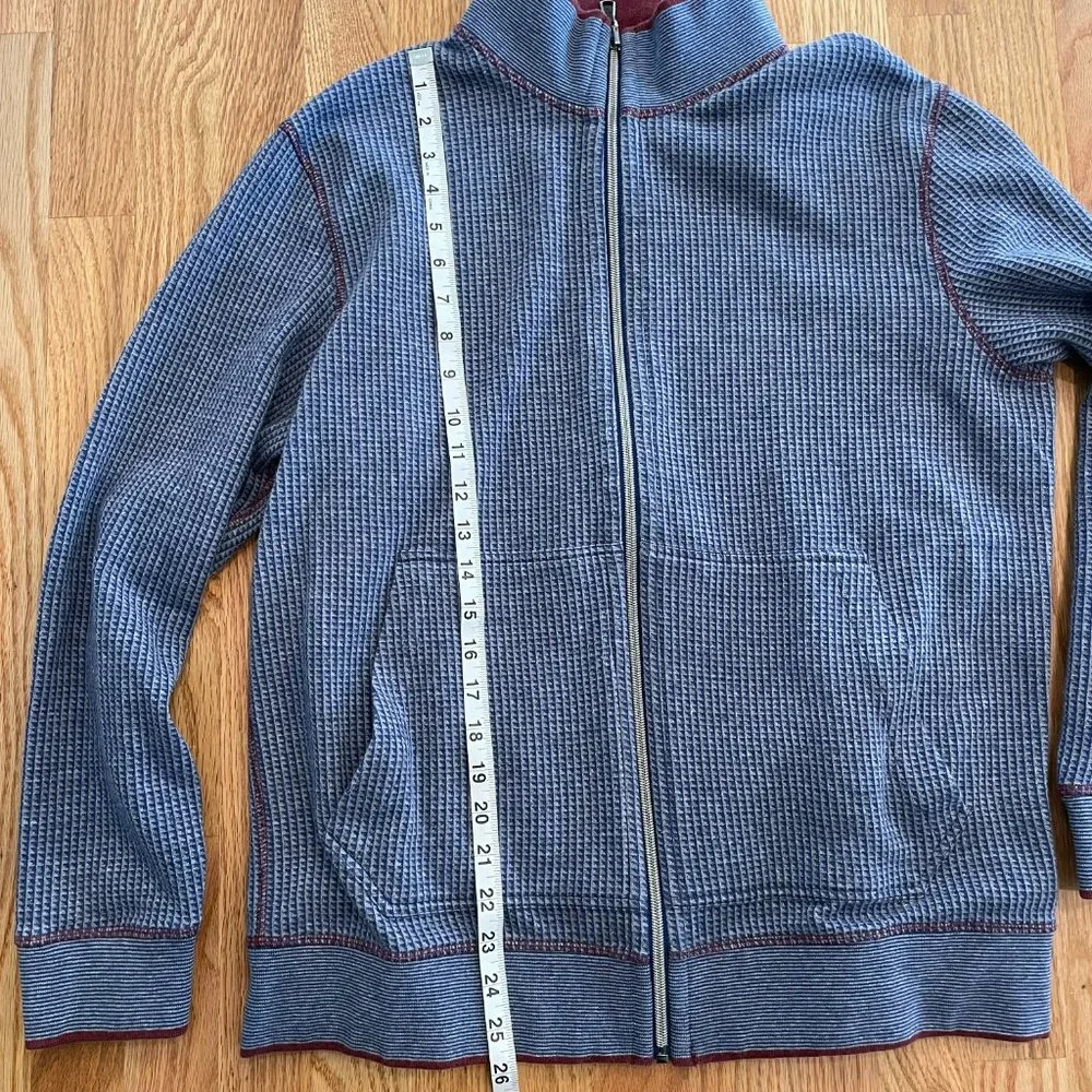 Robert Graham Mens Full Zip Reversible Long Sleeve Knit Houndstooth Sweater Sz M - Picture 7 of 13